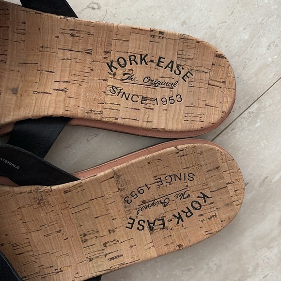 Kork-Ease Brigit Leather Bow Slip-On Slide Sandals Black 8 - Picture 5 of 7